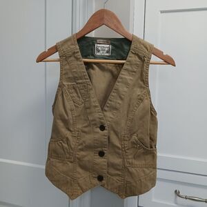 Ruff Hewn Khaki Vest Cotton Tan